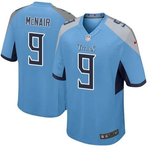 Men Tennessee Titans #9 Steve McNair Nike Light Blue Game NFL Jersey->tennessee titans->NFL Jersey